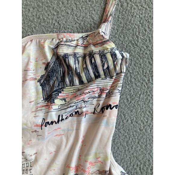 Emilia Wickstead Scarlett One Piece Large Italian City Art Print Pink Swimsuit - Picture 5 of 16